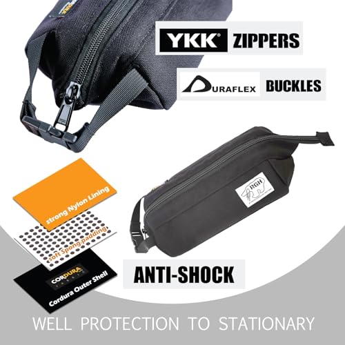 Image of Rough Enough Large Pencil Case for Boys kids Adults, Sturdy Cordura Fabric with YKK Zipper, Water-Resistant Big Capacity Pen Pouch for School, Office, Travel, Art Supplies, Makeup, Tech Gadgets, Black