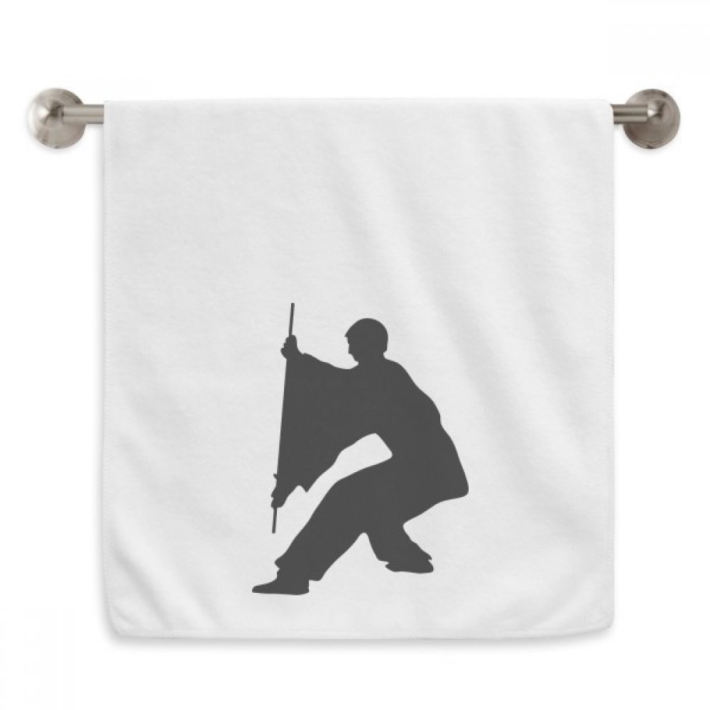 Serviette Kung Fu Shaolin en coton moelleux blanc 33x74 cm