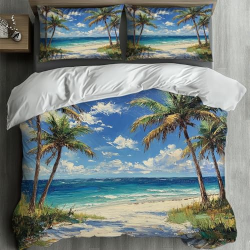 Ensemble de literie en microfibre ocean 220x240 au toucher soyeux - 2