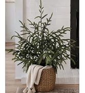 Christmas Decorations - 24" Real Touch Artificial Pine Tree in Black Pot | Small Christmas Tree, ...