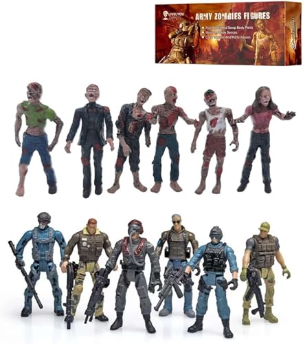 LIVELYOU The Zombies Coming,Special Forces Soldier Action Figures Toy Set.Army Men Zombie Figures Collection Decoration Player Gifts Collections for Kids(9PCS)