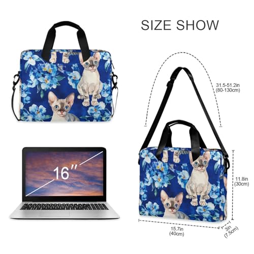 Maletín para laptop 15.6 pulg azul con estampado gato miniatura 5
