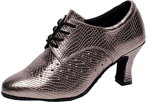 Chaussures de danse latine et salsa pour femme en gris pointure 35.5 avec talon personnalisable