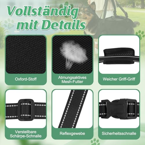 Tragehilfe Hund Groß, Verstellbare Hunde Tragehilfe Mit Griffen, Reflektierende Nähte, Tragbares Tragegurt Hund Ganzkörperhebehilfe Für Alt, Gelenkverletzungen, Arthritis Hunde (XL)