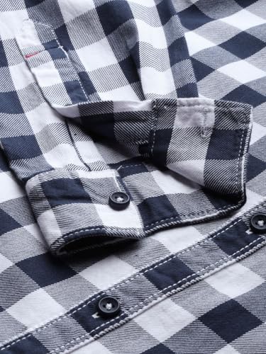 Image of The Indian Garage Co Men Slim Fit Checkered Full Sleeves Cutaway Collar Casual Shirt