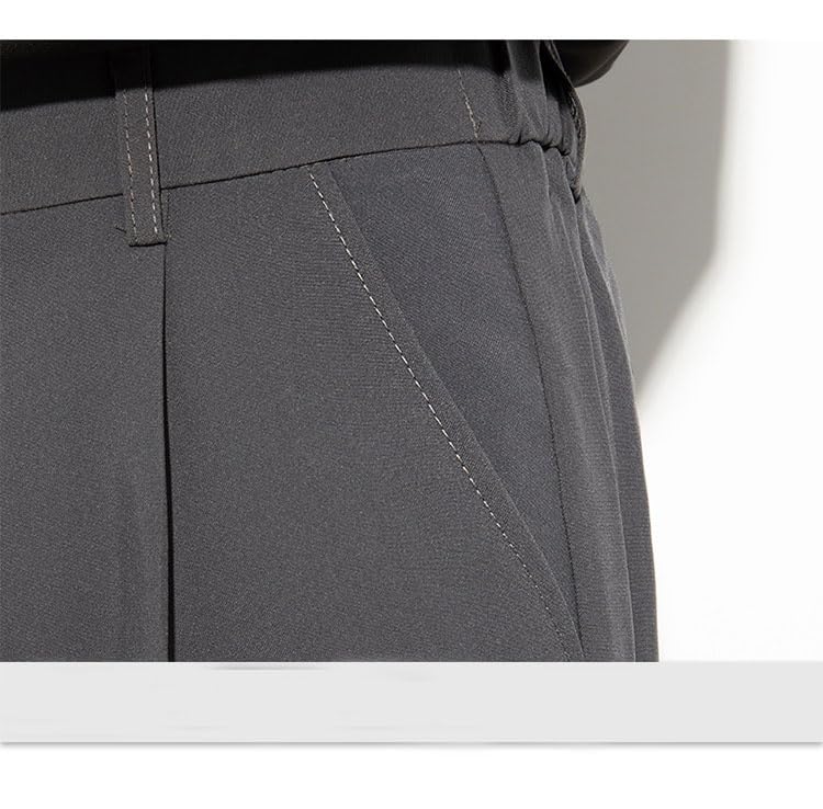 EaseMotions Stretch Waist Ice Silk Pants, Men's Slim Straight Breathable Casual Dress Pants3