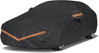 Full Exterior Car Covers, for Citroen C1 Electric 2022-2025, Heavy Duty Waterproof Outdoor Car Tarp Covers Dustproof Rain Sun Wind UV Protection, Black1