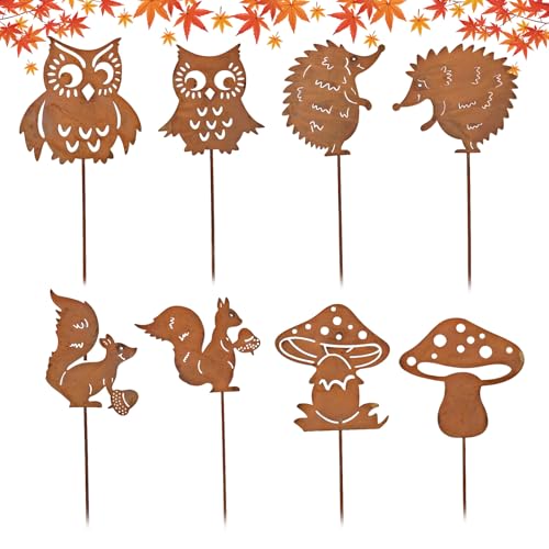 Lets Joy Gartenstecker Rost Herbstdeko, 8er Erntedankfest...