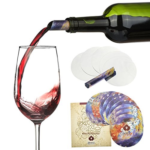 Agemore Wine Pourer Disc Set of 12 - Best Drip Stop Pour Spouts - Thin and Flexible Drop Stopping Disks by Agemore
