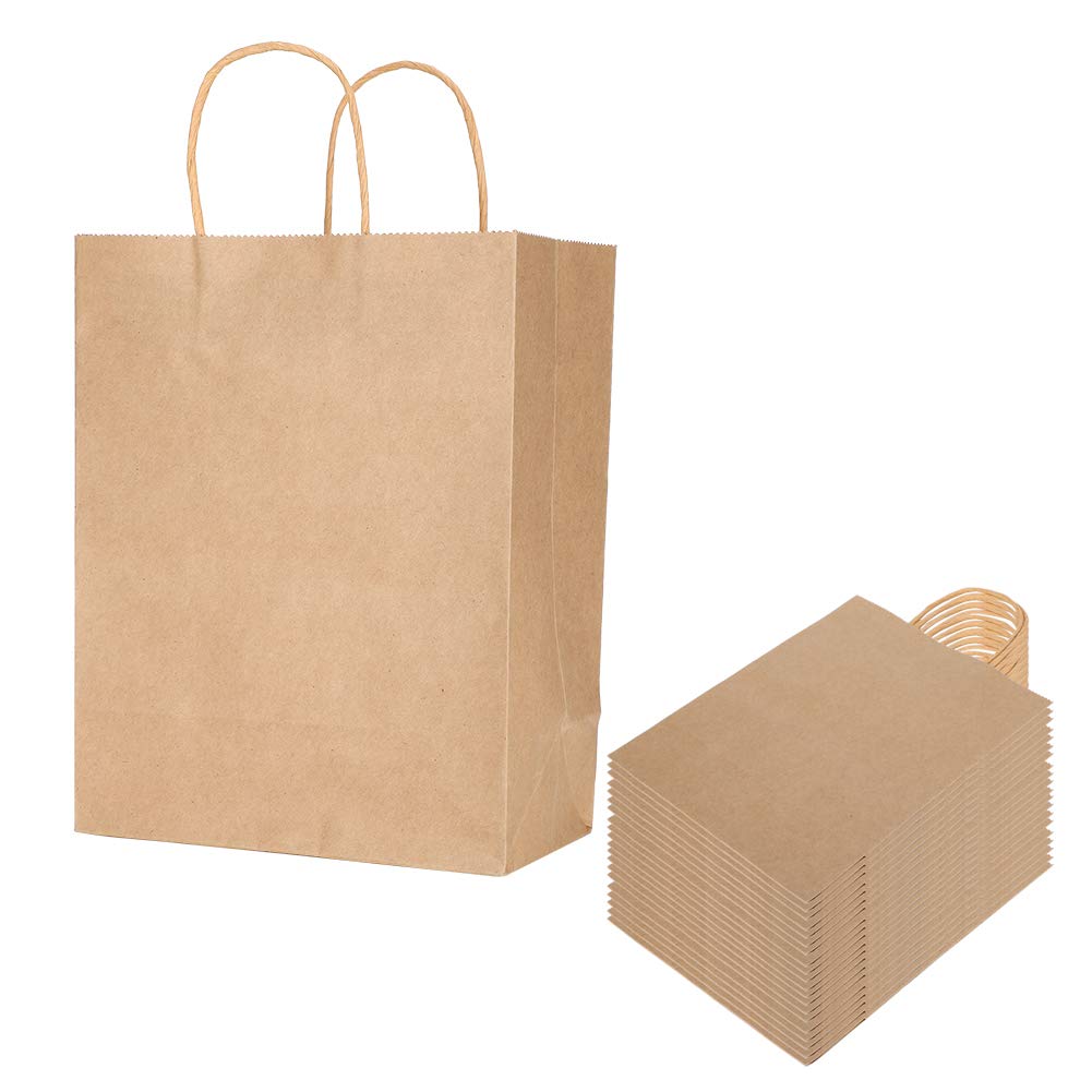 Sac en papier kraft portable M 21x11x27.5 cm pour emballage de vêtements et cadeaux