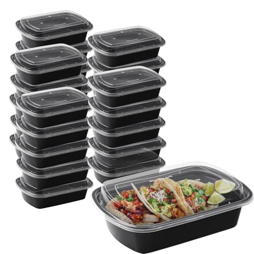 Dukrouk 25PCS Leftover Storage Containers with Lids,28OZ Reusable Food Grade Plastic,BPA Free Microwave Dishwasher Freezer Safe,Leftover Food Containers with Lids