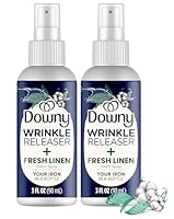 Downy Faltenlöser-Spray, All-in-One-Faltenentfernungsspray, Reisegröße, Geruchsentferner, statischer Entferner, Stoffauffrischer und Bügelhilfe für Kleidung, 90 ml, 2 Stück, knackiger Leinenduft