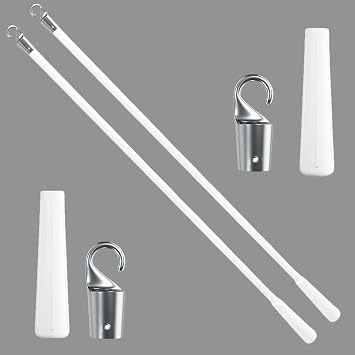 Vertical Blind Wand Replacement 12 Inch White Fiberglass | 2-pack fiberglass tilt wands replace damaged blind controls. Includes hooks and handles for vertical blinds and window shades