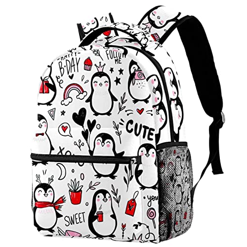 Sac à dos décontracté pingouins femme idéal pour les balades en ville