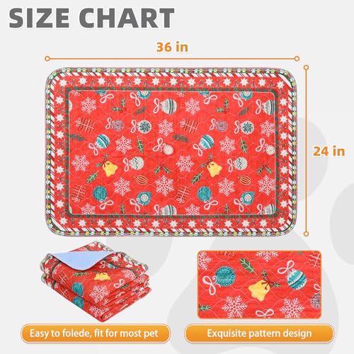 Image of KOOLTAIL Washable Pee Pads for Dogs, 2 Pack Christmas Pet Mats, Super Absorbent Reusable Puppy Training Pads Waterproof,Nonslip Leak-Proof Dog Pee Pad,Large Whelping Pads for Floor,Crate,Couch,24 inch*36 inch