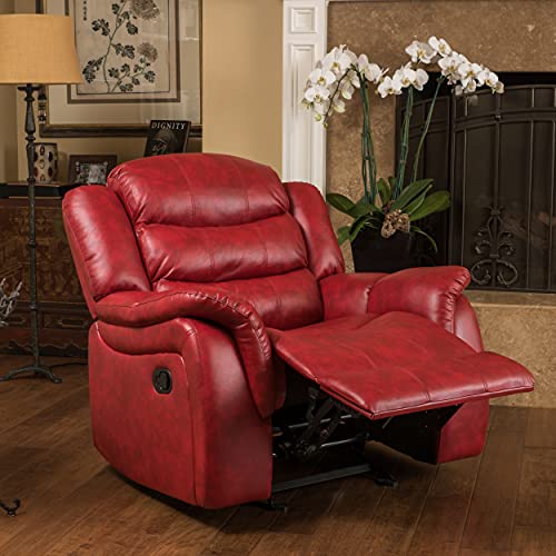 Sillón reclinable piel rojo miniatura 4