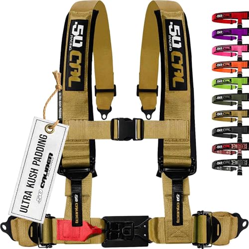 1pc Gold 4 Point Harness for Bucket Seat 2in Belt Quick Release 10 Color Options Racing Harness UTV RZR Car [6302]