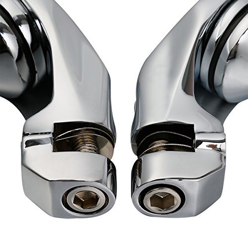 Xfmt 1 1/4" Chrome Adjustable Highway Short Angled Foot Pegs Mount Kit Compatible With Harley #TOP7