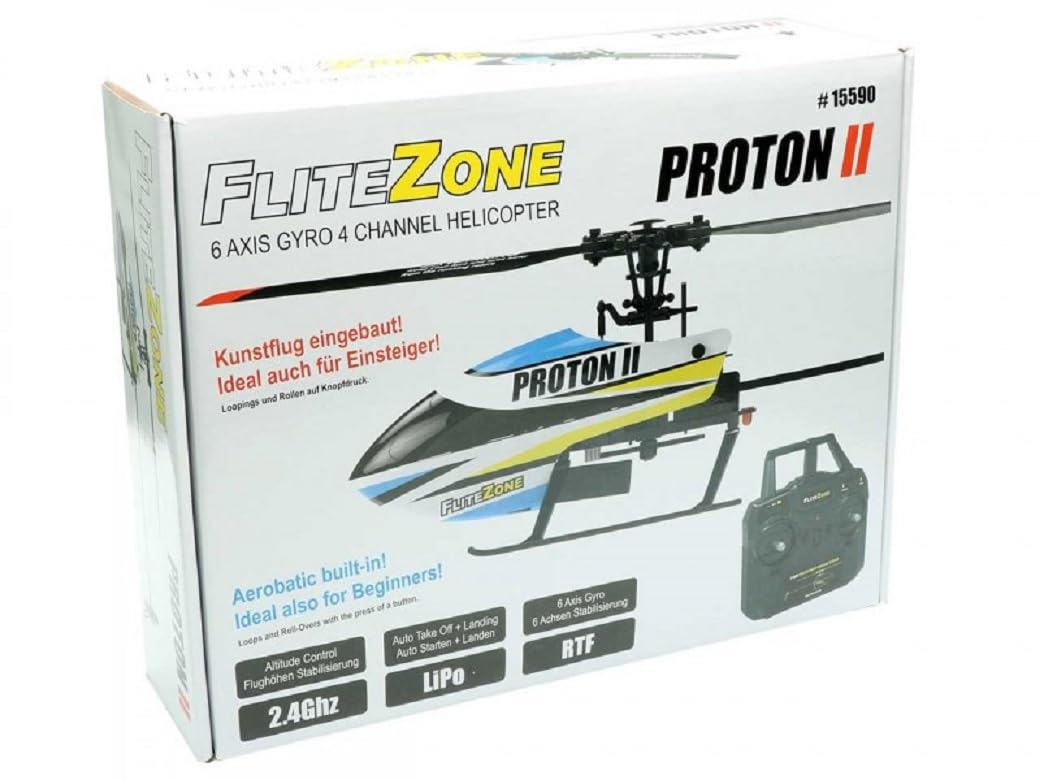 RC Helikopter Proton FBL, 4 Kanal, mit 6 Achsen Gyroscope und 2.4 GHZ Fernsteuerrung RTF Set