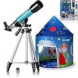 ⭐ Spielend lernen und den Nachthimmel erkunden: Mit diesem umfangreichen Astronomie-Set inkl. Teleskop für Anfänger, Zubehör und Zelt starten Kinder ihre ganz eigene Entdeckungsreise zu den Sternen