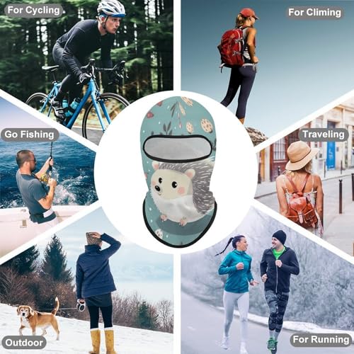 Balaclava para hombre, máscara para esquí con diseño de erizo, cubreboca facial para ciclismo y deportes de invierno miniatura 6