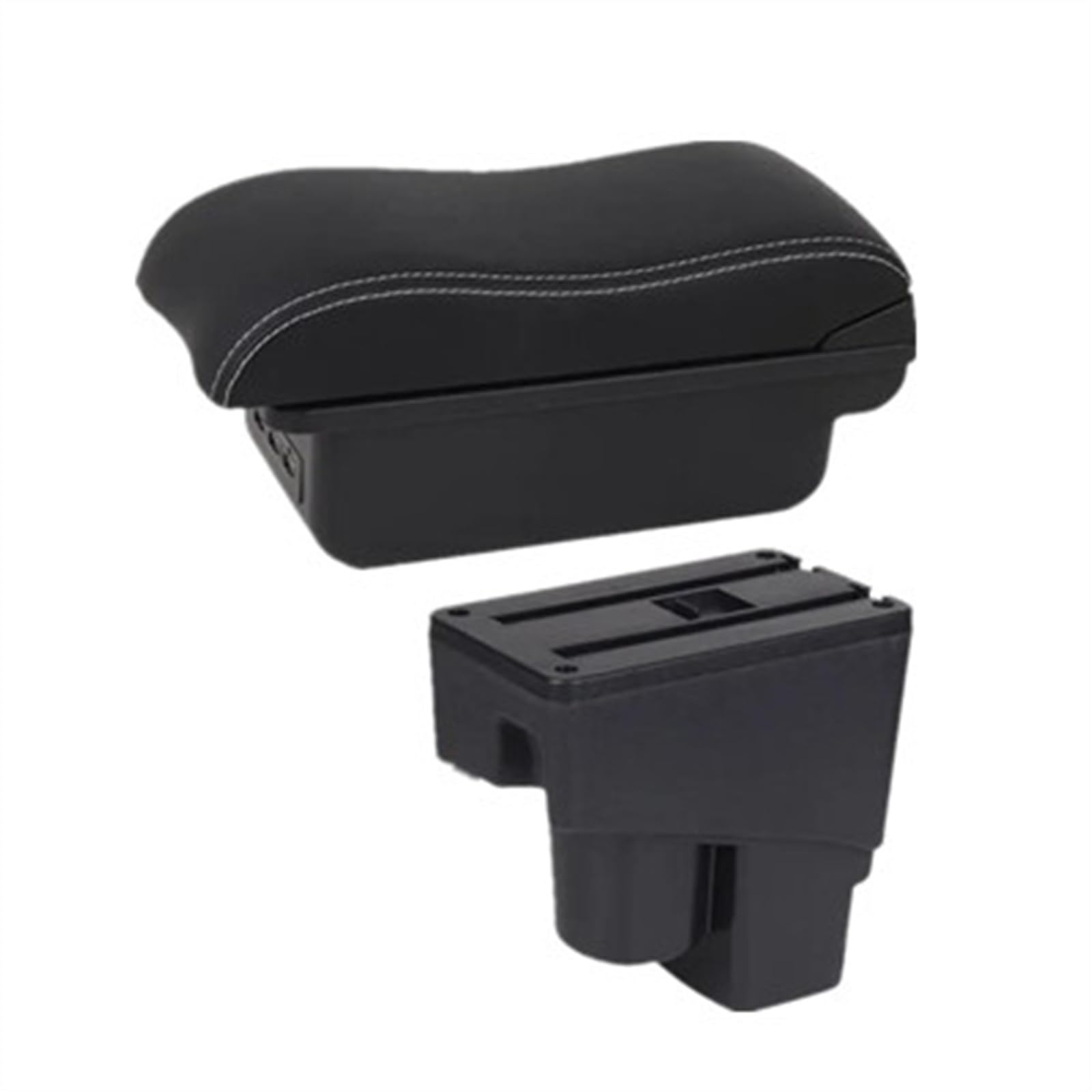 NOHEEU Car Armrest Special Storage Box Modification Parts For Fit For Jazz 1 2002 2003 2004 2005 2006 2007(B2 white line 3USB)