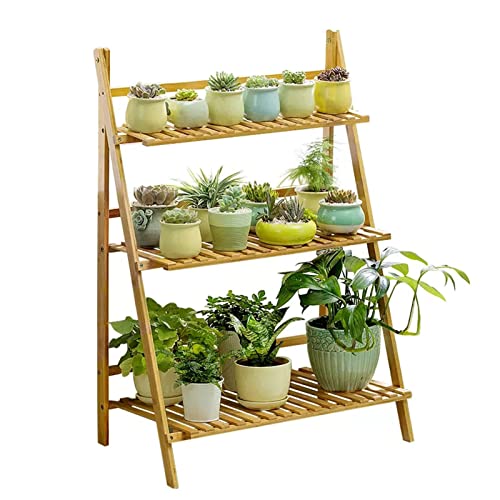 Support à plantes en bambou pour balcon fleuri et extérieur