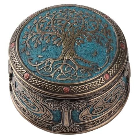 Veronese Design 4 Inch Spiritual Tree of Life Cold Cast Resin Bronze Finish Trinket Jewelry Box Cover