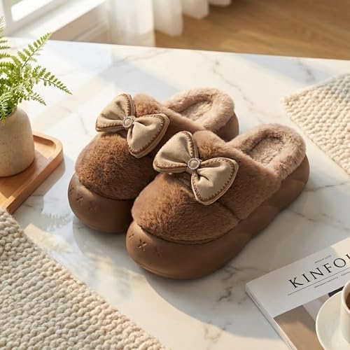 Image of VRITRAZ Women's Comfort Slip On Closed Toe Warm Winter House Clog Indoor Slipper with Cute Print and Degins