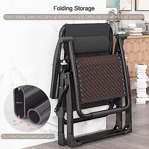 Fauteuil inclinable à gravité zéro pliant avec coussin et appui-tête