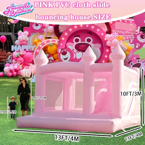13FTx13FT Large Pink Inflatable Bounce House 100% PVC Bounce House for Big Kids Pink Jumper Bouncy Castle Kids and Adult Wedding Decorations for Outdoor Birthday Party(Including 1500W Blower) - Image 3