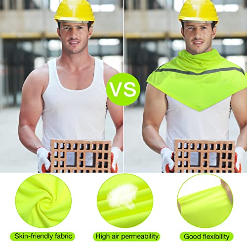 Image of Seematn 4 Pcs Balaclava Sun Men Face Mask UV Protection with Reflective Strip for Construction Work Neck Covers Summer