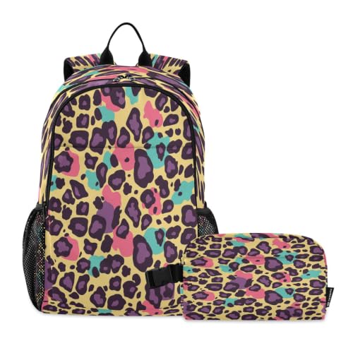 Kit sac d'école léopard mignon et sac repas, cadeau de rentrée idéal
