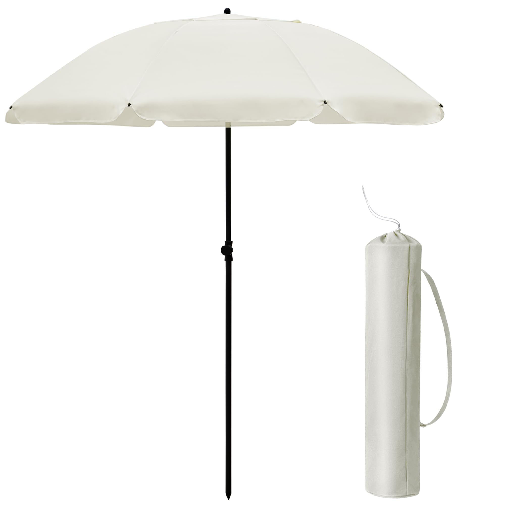 Vivo Technologies 2M Outdoor Garden Parasols,Garden Parasol Umbrella with Crank Handle,Tilting UV30+ Protection Sun Shading Umbrella,Water Repellent Portable Sunshade for Balcony, Bench,Deck,Patio