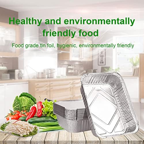 Gtwinsone 20 Pack Aluminium Foil Trays with Lids 1000ML Tin Foil Trays Containers Medium Disposable Foil Trays for Baking BBQ Roasting Takeaway Cook Freezer Storage Foil Food Containers (21.5x16x5cm)