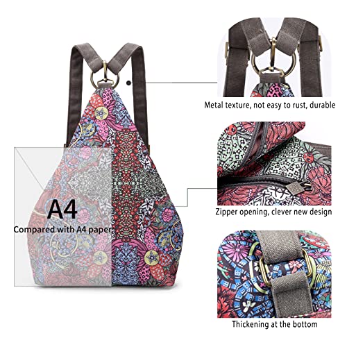 Image of Black Butterfly Floral Small Backpack for Women, Nature Lightweight Daypack