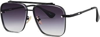 Gtand Fashion Trendy Square Aviator Gradient Sunglasses For Women Men Vintage Metal Sun Glasses