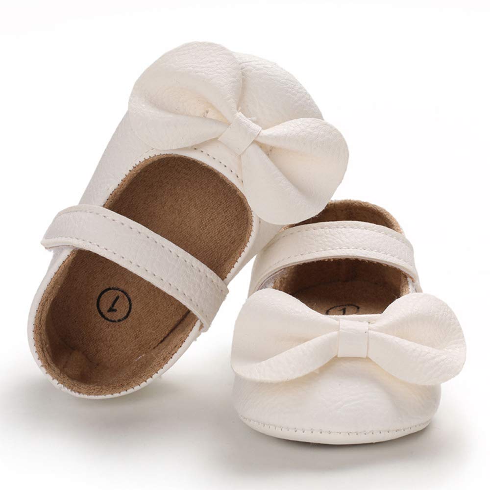 LACOFIA Baby Girls Anti-Slip First Walking Shoes Infant Bowknot Mary Jane Princess Party Shoes Prewalkers — view 3