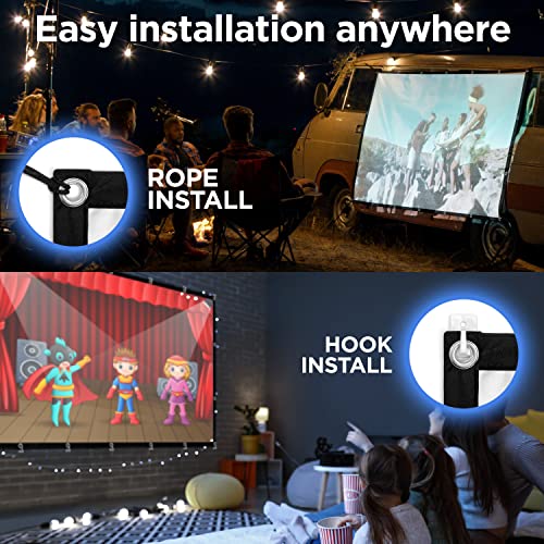 image for Shop Square Projector Screen - 120 inch Projector Screen for Outdoor T