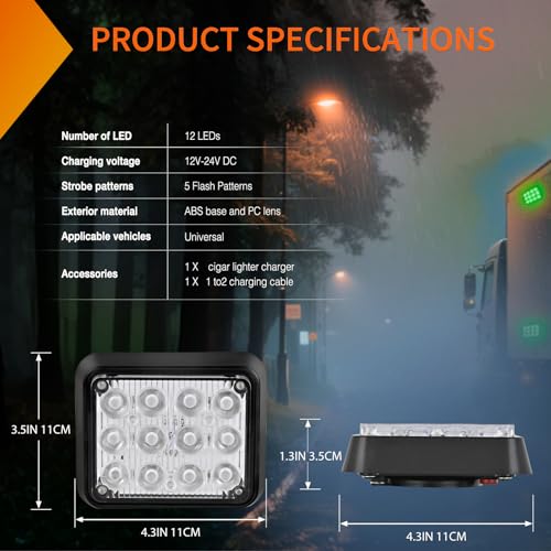 Image of Nilight 12LED Magnetic Wireless Trailer Lights 2PCS Green