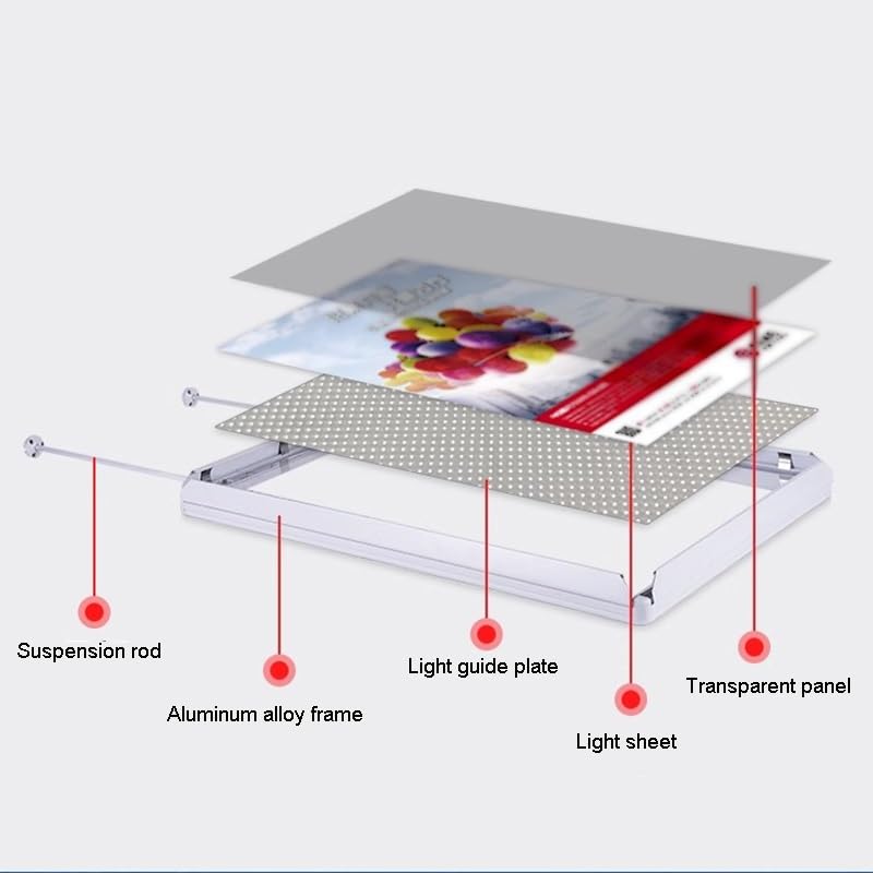 Tablero De Menú Retroiluminado De Una O Dos Caras, Caja De Luz Ultrafina, Caja De Luz Led, Cartelera Exterior, Caja Publicitaria Personalizada, Marco Publicitar，B-black-50x70cm