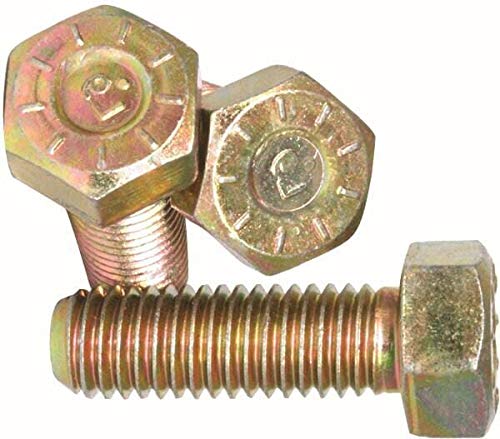 3/4"-10 x 3 Grade 9 Hex Head Cap Screw Made in U.S.A. Zinc Yellow Plated RoHS Compliant (Quantity: 120 pcs)