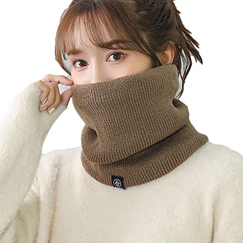 Bluelans Winter Neck Warmer Men Ski Neck Gaiter Face Scarf Women Fleece Scarf for Men Gaiter Mask Thick Windproof Scarves Khaki One Size