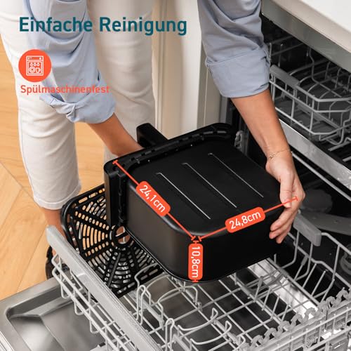 COSORI Heißluftfritteuse Airfryer, 12-in-1 Air Fryer XXL 6,2L, Heissluftfritteuse mit Sichtfenster & Shake-Reminder, 80 Rezepte, 55 Prozent energiesparend, spülmaschinenfeste Körbe – Bild 8