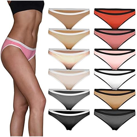 Sexy Basics Women’s 12 Pack Hi Cut Panties | Ultra-Soft & Silky Nylon -Spandex Stretch Underwear - - M Cover