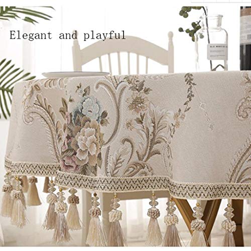 Nappe de table de cuisine ronde en chenille de luxe taille XL