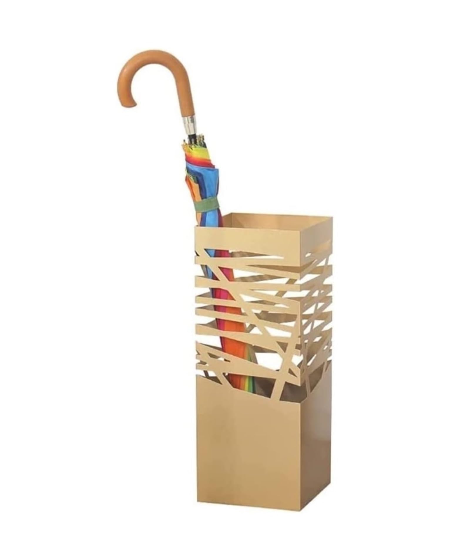 HYLYGFH Metal Umbrella Stand Holder for Home and Hotel Lobby Creative Long Handle Umbrella Storage Rack for Porch Drain Stand for Umbrellas