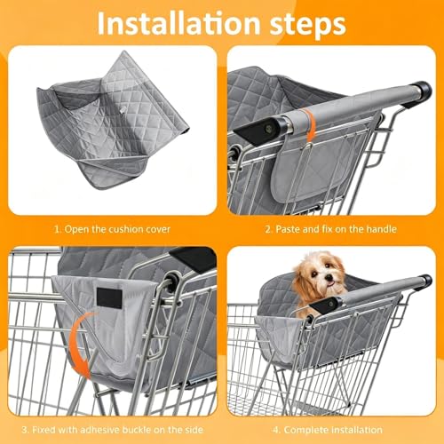 Funda para carrito de la compra para perros y asiento cómodo en espacios públicos 7
