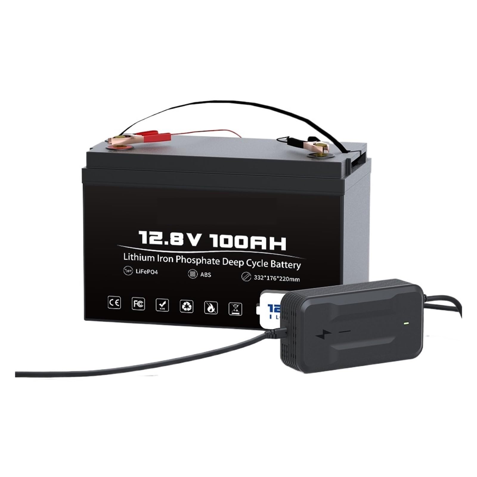 Batteria A Ciclo Profondo 12V 50AH 100Ah LiFePO4 Batteria 12,8V Alimentazione