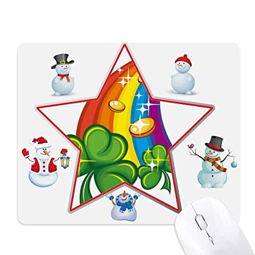 Tapis de souris Trèfle de Saint-Patrick et Bonhomme de Neige pour Bureau
